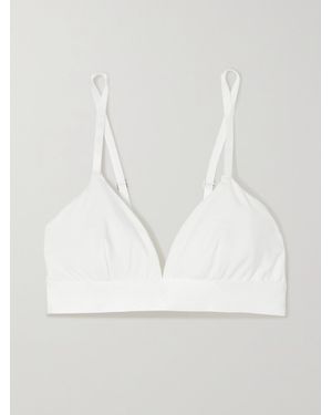 CDLP Net Sustain Stretch-Tencel Lyocell Soft-Cup Triangle Bra - White
