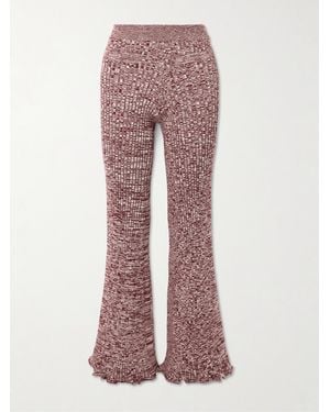 Rabanne Schlaghose Aus Rippstrick - Pink