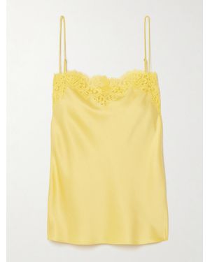 Stella McCartney Iconic Lace-Trimmed Satin Camisole - Yellow