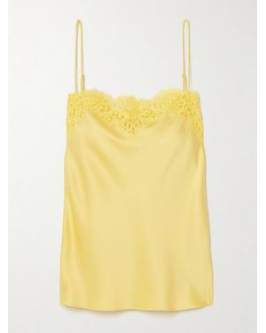 Stella McCartney Iconic Top Aus Satin Mit Besätzen Aus Guipure-Spitze - Gelb