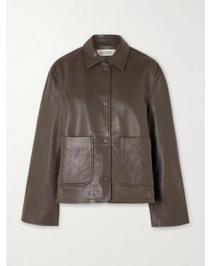 Rohe Panelled Leather Jacket - Brown