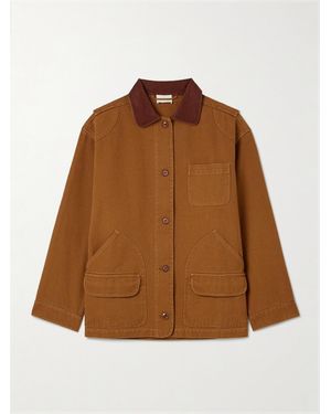Doen Pascual Corduroy-Trimmed Cotton-Canvas Jacket - Brown