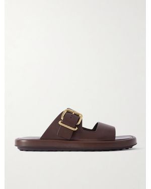 Tod's Pantoletten Aus Leder Mit Schnallen - Braun