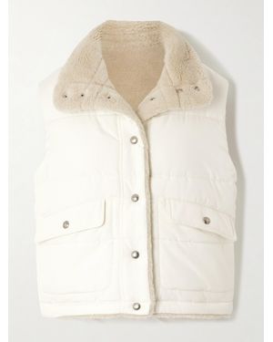 Loro Piana Leone Quilted Silk-Shell Vest - Natural