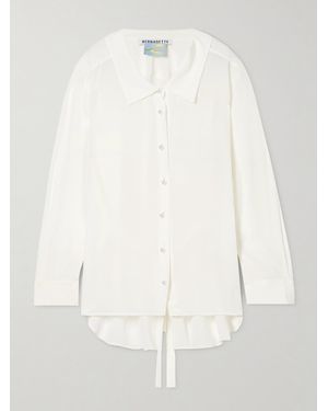 BERNADETTE Guido Embellished Silk Shirt - White