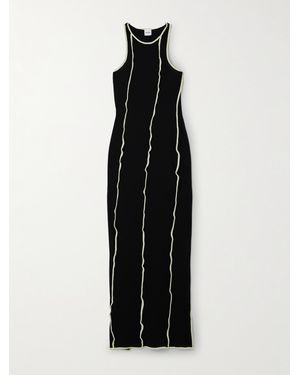 Nanushka Wanda Striped Recycled-Jersey Maxi Dress - Black