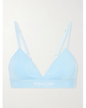 Tom Ford Stretch-Modal Jersey Soft-Cup Triangle Bra - Blue