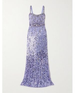 Jenny Packham Zodiac Robe Aus Tüll Mit Kristallen Und Pailletten - Lila