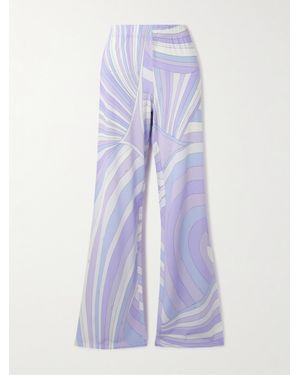 PUCCI Iride Hose Mit Weitem Bein Aus Glänzendem Jersey Mit Printmuster - Lila