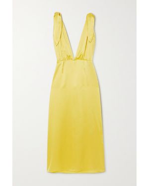 BERNADETTE John Silk-Satin Midi Dress - Yellow