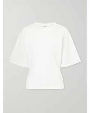 Agolde Storey Gathered Cotton-Jersey T-Shirt - White