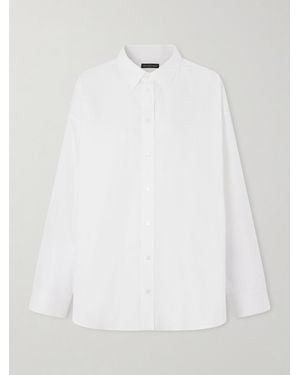Balenciaga Lace-Up Cotton-Poplin Shirt - White