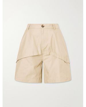 Loewe Paula's Ibiza Paneled Cotton Gabardine Shorts - Natural