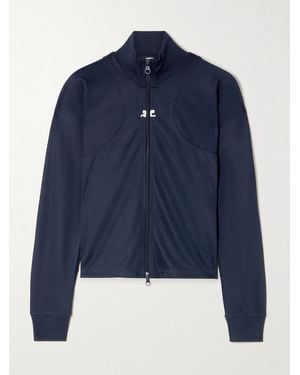 Courreges Interlock Appliquéd Jersey Track Jacket - Blue