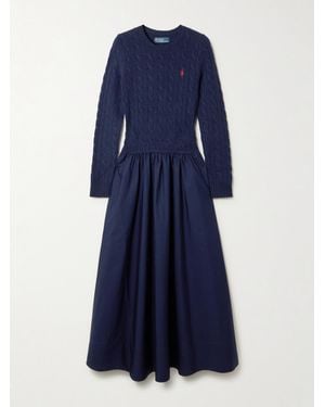 Polo Ralph Lauren Cotton And Wool-Blend Maxi Dress - Blue