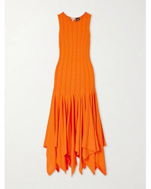 Loewe Paula's Ibiza Pointelle-Knit Cotton-Jersey Midi Dress - Orange