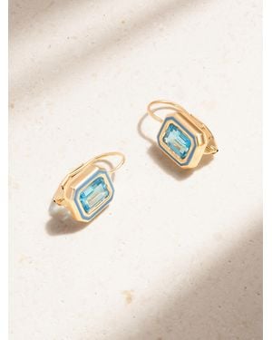 Alison Lou Madison 14-Karat, Laboratory-Grown Topaz And Enamel Earrings - Natural