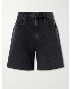 SLVRLAKE Denim Sienna Frayed Denim Shorts - Blue