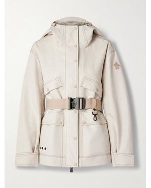 Moncler Tarkine Hooded Belted Canvas Jacket - Natural
