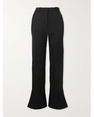 Wales Bonner Coltrane Wool And Cotton-Blend Drill Flared Trousers - Black