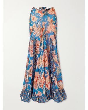 Etro Ruffled Slit Maxi Skirt - White