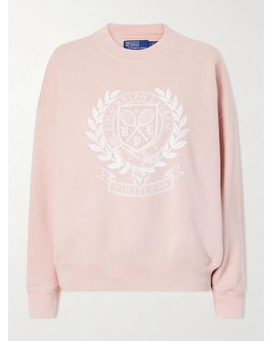 Polo Ralph Lauren Wimbledon Logo-Printed Cotton-Blend Jersey Sweatshirt - Pink