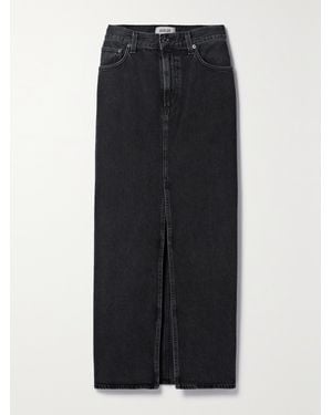 Agolde Net Sustain Leif Organic Denim Maxi Skirt - Black