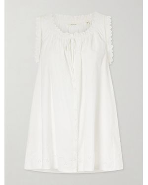 Doen Nessie Broderie Anglaise Organic Cotton Mini Dress - White