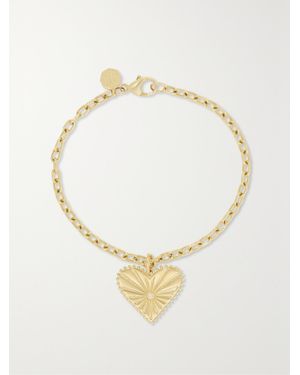 Marlo Laz Small Pour Toujours Heart 14-Karat Diamond Bracelet - Metallic