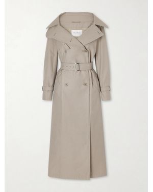 Max Mara Belted Cotton-Gabardine Trench Coat - Natural