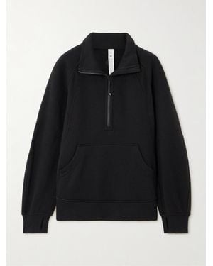 lululemon Scuba Cotton-Blend Jersey Half-Zip Jumper - Black