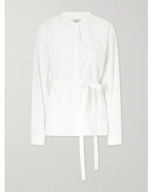 Twp Tie-Detailed Cotton Shirt - White