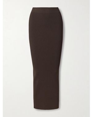 Max Mara Aprile Ribbed-Knit Maxi Skirt - Brown