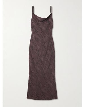 St. Agni Robe Midi En Satin Imprimé - Violet