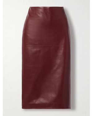 Veronica de Piante Nova Leather Midi Skirt - Purple