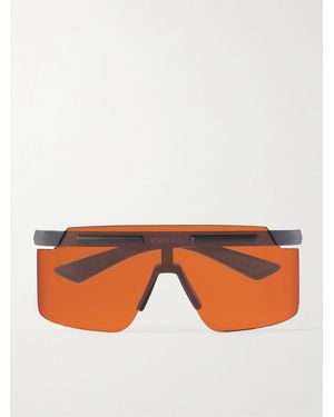 Prada Linea Rossa Square-Frame Acetate Sunglasses - Orange