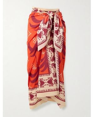 Johanna Ortiz Dance Of Printed Cotton Pareo - Red