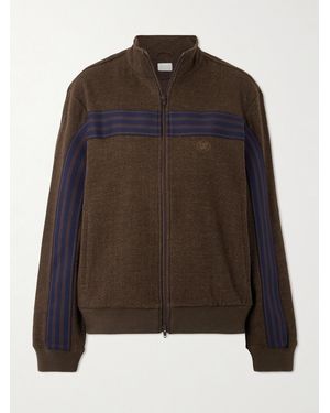 Aimé Leon Dore Trainingsjacke Aus Einer Woll-Baumwollmischung Mit Fischgratmuster Und Streifen - Braun