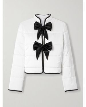 Loretta Caponi Oracle Two-Tone Quilted Satin Jacket - Weiß