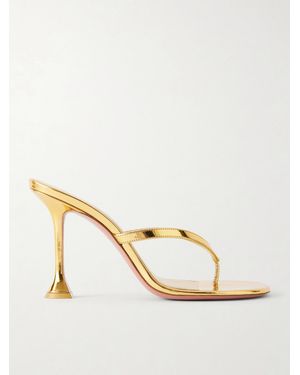 AMINA MUADDI Juliette 95 Metallic Leather Thong Sandals - Natural