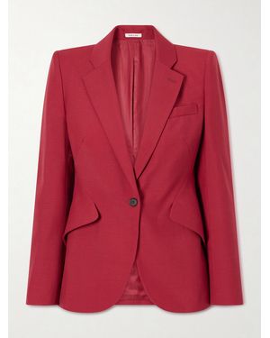 McQueen Wool And Mohair-Blend Blazer - Red