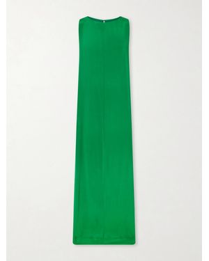 STAUD Dalia Silk Maxi Dress - Green