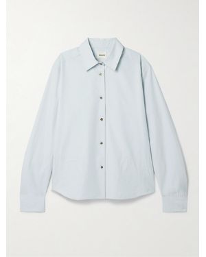 KHAITE Argo Cotton-Poplin Shirt - Blue