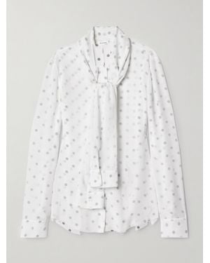 Acne Studios Mehrlagige Bluse Aus Georgette Mit Polka-Dots, Schluppe Und Distressed-Details - Weiß