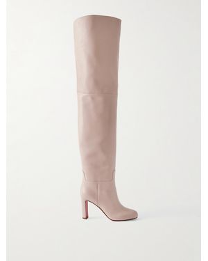Christian Louboutin Loo 85 Overknees Aus Leder - Weiß