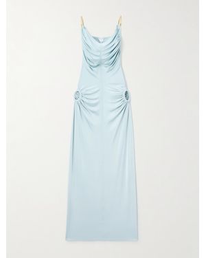 Bottega Veneta Cutout Crepe Midi Dress - Blue