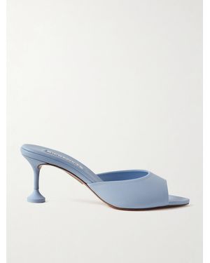 Aquazzura Bisous 65 Leather Mules - Blue