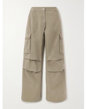 Coperni Cotton-Twill Wide-Leg Cargo Trousers - Natural
