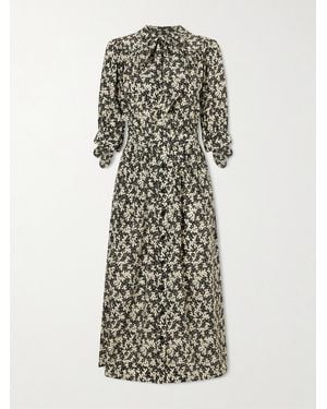 Maison Mayle Lala Patterned Silk-Crepe Midi Dress - Multicolor
