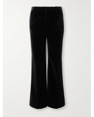 Chloé Cotton-Velvet Wide-Leg Trousers - Black